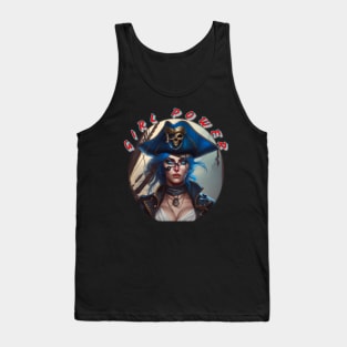 Girl power, blue eyed and blue haired pirate wench Tank Top